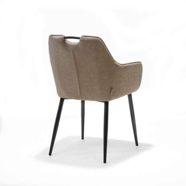 RV Design Eetkamerstoel Adele met armleuningen en handgreep – Retro Bliss stof Taupe