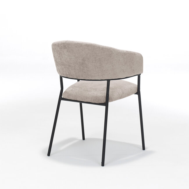 RV Design Eetkamerstoel Liam met armleuningen – Perfect Harmony stof Naturel