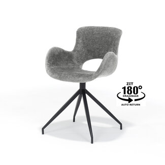 RV Design Draaibare eetkamerstoel Paul 180° – Perfect Harmony stof grijs