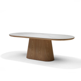 RV Design DELOS ovale eettafel 220 cm Deckstone Wit