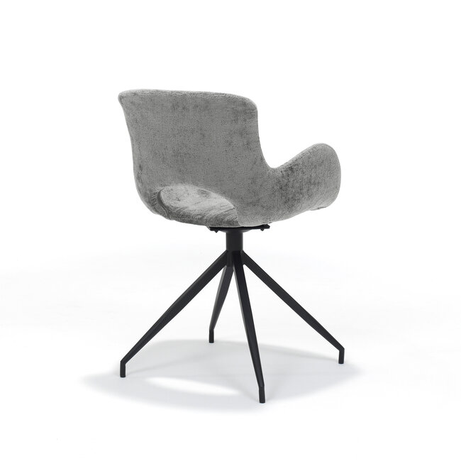 RV Design Draaibare eetkamerstoel Paul 180° – Perfect Harmony stof grijs