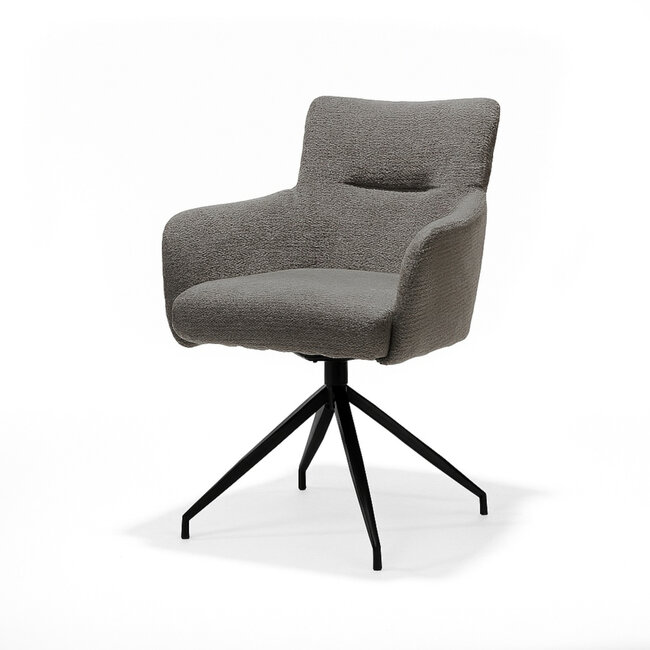 RV Design Draaibare eetkamerstoel Joey met armleuningen en pocketvering – Retro Bliss Antraciet