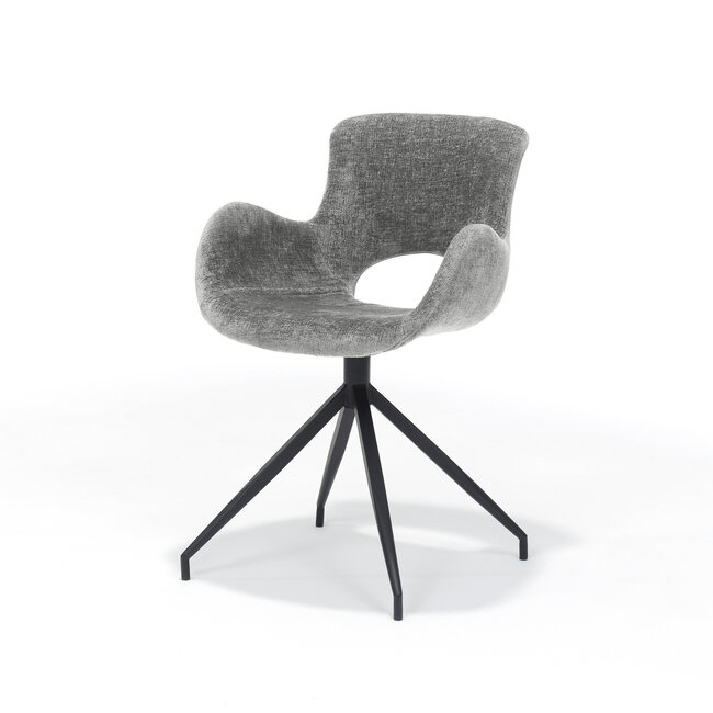 RV Design Draaibare eetkamerstoel Paul 180° – Perfect Harmony stof grijs