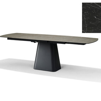 RV Design RICK uitschuifbare ovale eettafel 160-240 cm Zwart Marmer