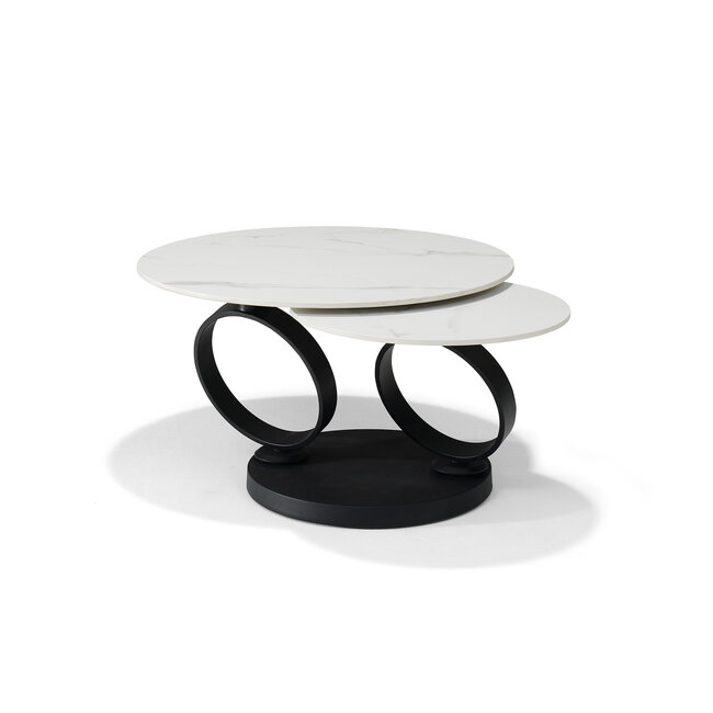 RV Design Orion Salontafel B-5706 - Wit Deckstone - 2 Bladen Draaibaar