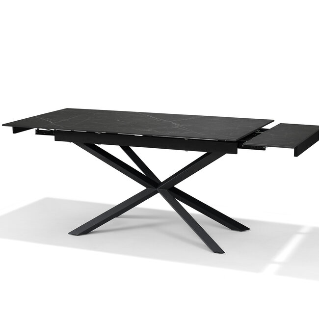 RV Design Reno uitschuifbare eettafel 136-196 cm Zwart