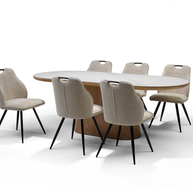 RV Design DELOS ovale eettafel 220 cm Travertin