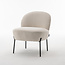 RV Design Moderne fauteuil Baudin – Teddy Alpine Ivory met zwart metalen poten