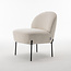 RV Design Moderne fauteuil Baudin – Teddy Alpine Ivory met zwart metalen poten