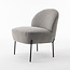 RV Design Moderne fauteuil Baudin – Teddy Alpine Steel grijs met zwart metalen poten