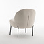 RV Design Moderne fauteuil Baudin – Teddy Alpine Ivory met zwart metalen poten