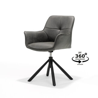 RV Design Draaibare armstoel Rapid 360° met gasveer – Bull microleder  Graphite