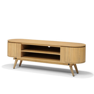 RV Design TV dressoir Rimini 160 – mangohout met ronde vormen en lamellen