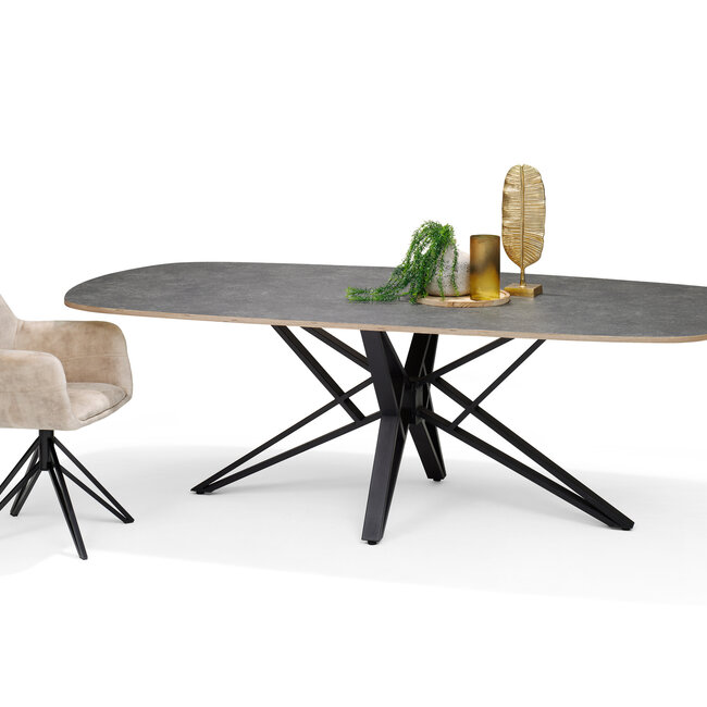 RV Design Draaibare eetkamerstoel Katy met armleuningen en auto-return – Aurora Velours stof Liver - Mole