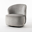 RV Design Luxe draaifauteuil Sammy – Loris stof grijs met 360° draaifunctie en pocketvering