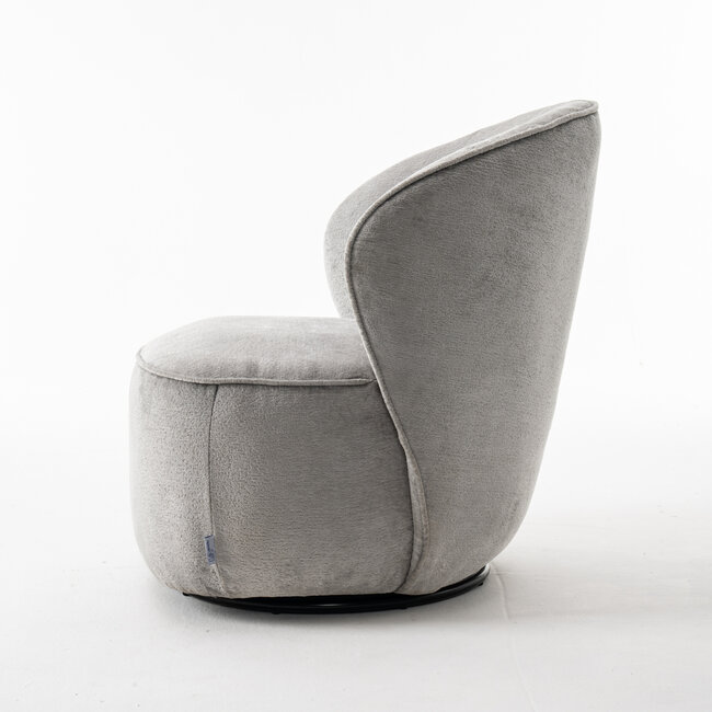 RV Design Luxe draaifauteuil Sammy – Loris stof grijs met 360° draaifunctie en pocketvering