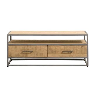 RV Design Industrieel TV meubel Lagoon 120 – mangohout naturel met zwart metalen frame