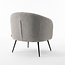 RV Design Moderne fauteuil Laura – Teddy stof Steel met zwart metalen poten
