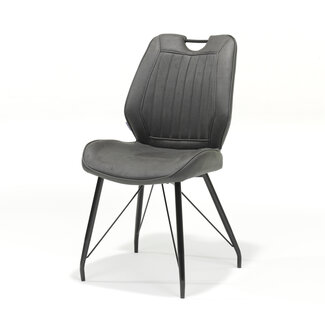 RV Design Eetkamerstoel Penta zonder armleuningen met handgreep – Soft stof  Antraciet