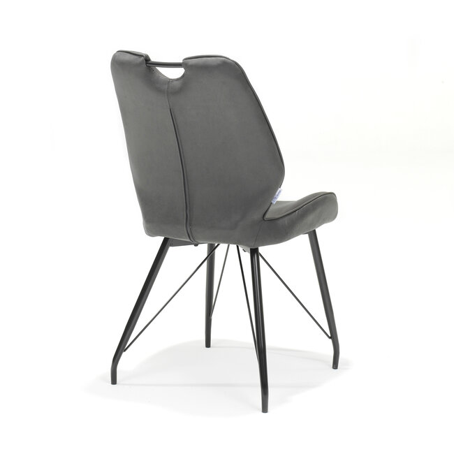 RV Design Eetkamerstoel Penta zonder armleuningen met handgreep – Soft stof  Antraciet