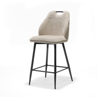 RV Design Barkruk Adele met handgreep – Retro Bliss stof Naturel