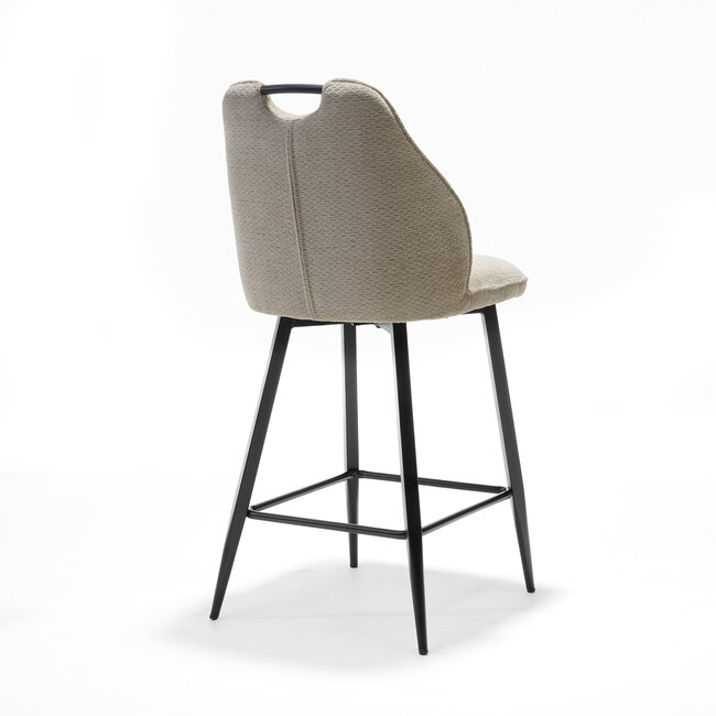 RV Design Barkruk Adele met handgreep – Retro Bliss stof Naturel