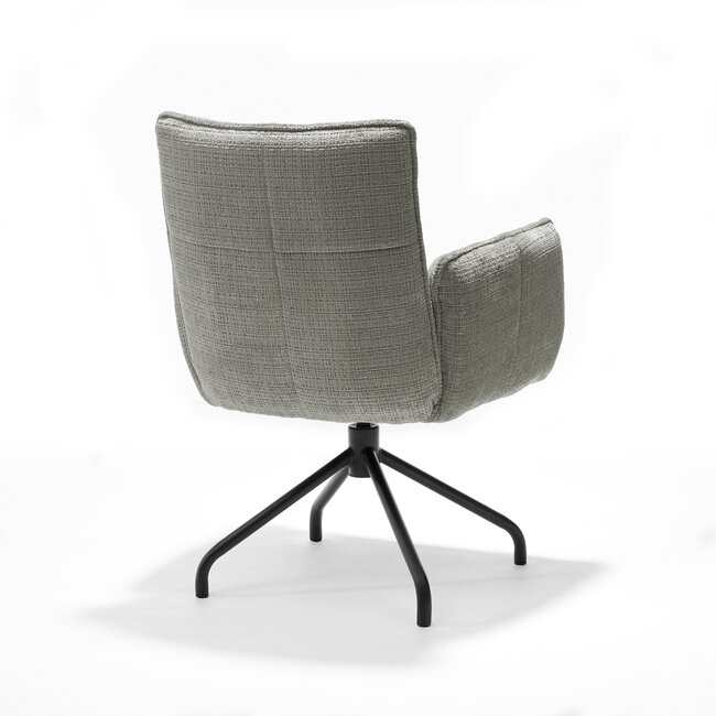 RV Design Draaibare eetkamerstoel Nova met armleuningen en pocketvering – Cremona Grijs