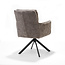 RV Design Draaibare eetkamerstoel Alex met armleuningen en pocketvering – Cremona Naturel