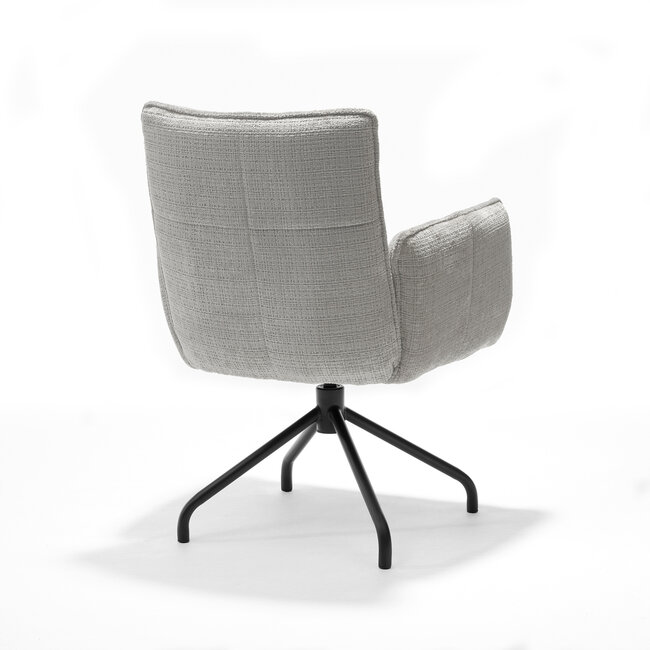 RV Design Draaibare eetkamerstoel Nova met armleuningen en pocketvering – Cremona Naturel