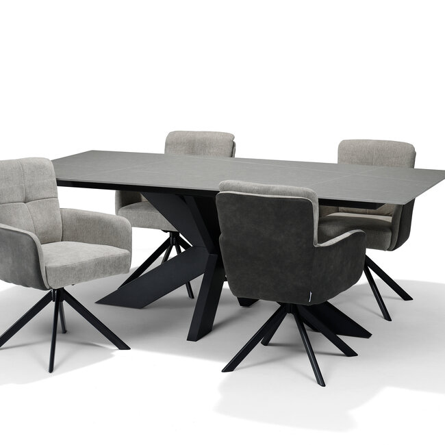 - Draaibare armstoel Fred 180° met auto-return – Ecru Cowboy