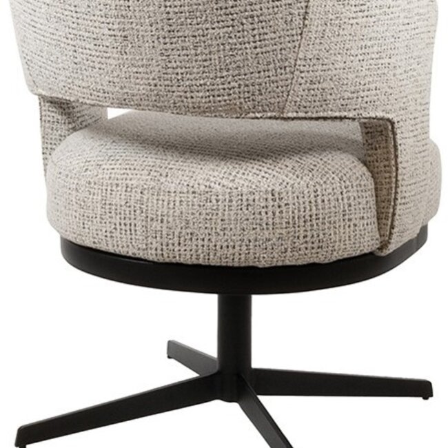 Draaibare eetkamerstoel Bruce met armleuningen – Cremona stof Coco - Salt'n Pepper