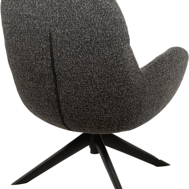 Brooz Luxe draaifauteuil Elvis – antraciet Monet stof met armleuningen en 360° draaifunctie