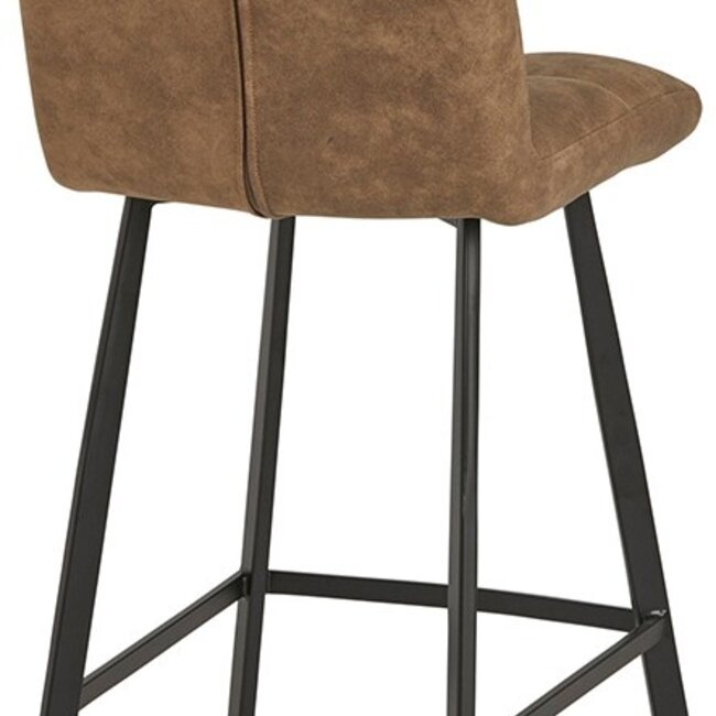 Brooz Industriële barkruk Bolero – Cowboy stof Stone met zwart frame