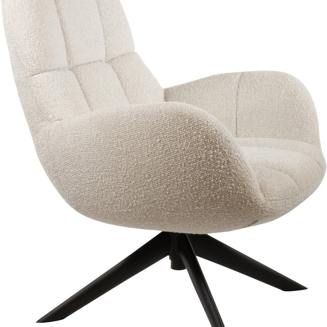 Brooz Luxe draaifauteuil Elvis – Pearl Monet stof met armleuningen en 360° draaifunctie