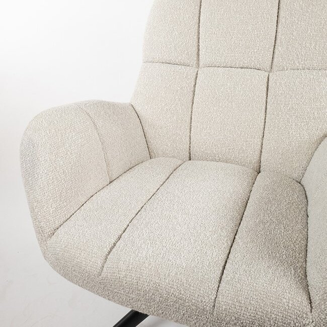 Brooz Luxe draaifauteuil Elvis – Pearl Monet stof met armleuningen en 360° draaifunctie