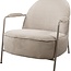 Brooz Moderne fauteuil Elton – ribstof sand met metalen frame