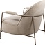 Brooz Moderne fauteuil Elton – ribstof sand met metalen frame