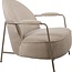 Brooz Moderne fauteuil Elton – ribstof sand met metalen frame
