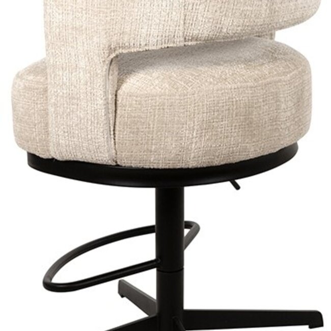 Brooz Draaibare barkruk Bruce met armleuningen – Cremona stof natural