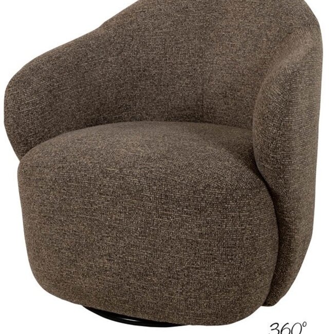 Brooz Moderne draaifauteuil Jimi – Present stof Brown met 360° draaifunctie