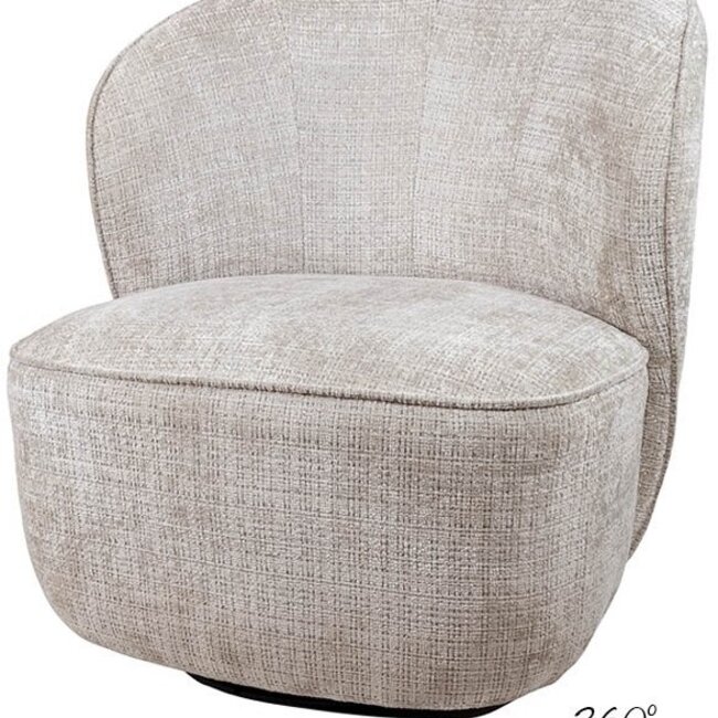 Brooz Moderne draaifauteuil Avi – Cremona stof taupe met 360° draaifunctie