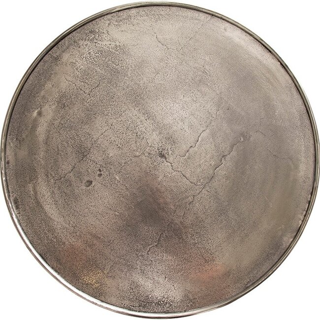 Brooz Interlagos salontafel set van 2 – raw nickel met black patina, rond design