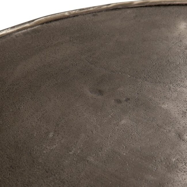 Brooz Interlagos salontafel set van 2 – raw nickel met black patina, rond design