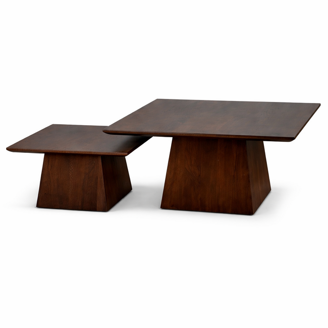Brooz Rox salontafel 90 cm – walnoot bruin mangohout