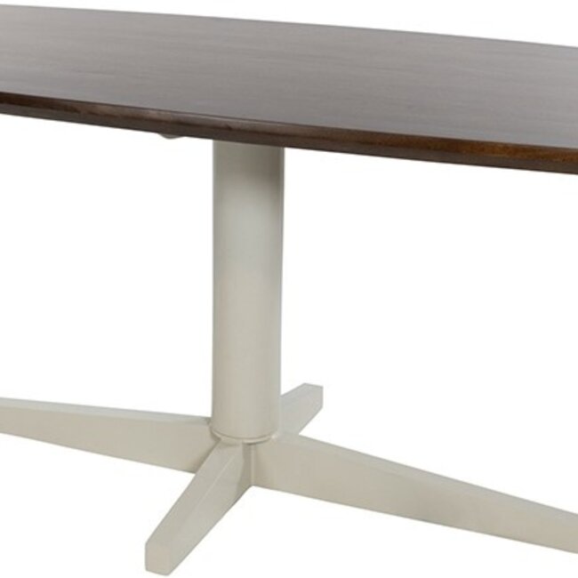 Brooz Eetkamertafel 160 cm – Deens ovaal met beige poot | Mango Brown Walnut