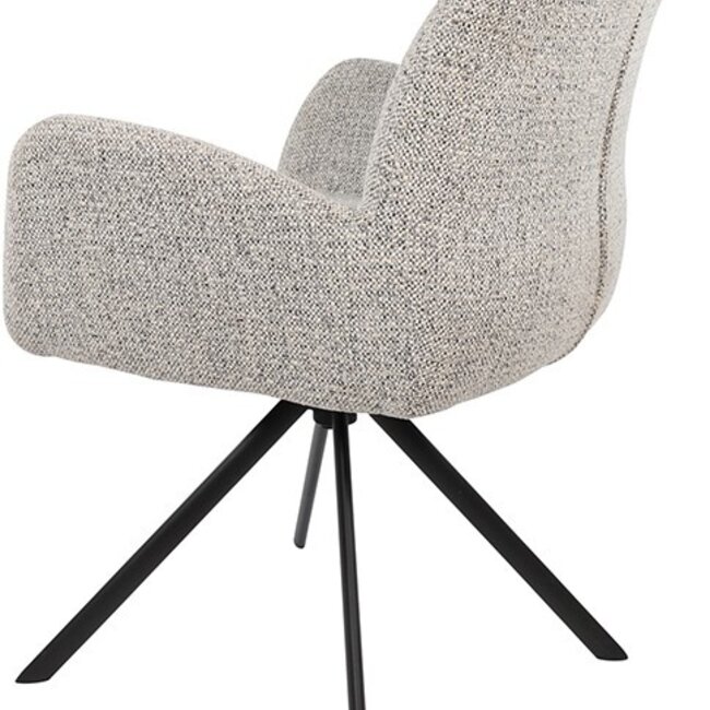 Brooz Charles armstoel – 360° draaibaar met zwarte draaipoot | Milan Salt 'n Pepper 105