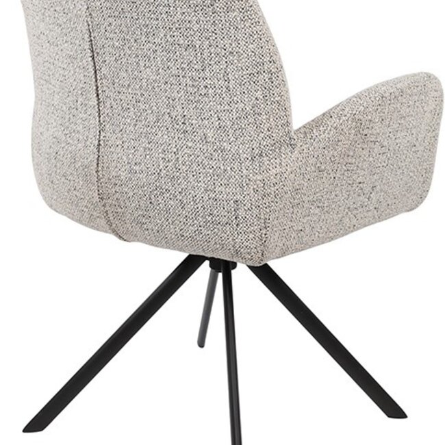 Brooz Charles armstoel – 360° draaibaar met zwarte draaipoot | Milan Salt 'n Pepper 105