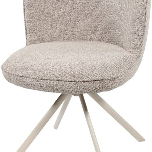 Brooz Kate eetkamerstoel set van 2 – 360° draaibaar met off-white onderstel | Present Sand
