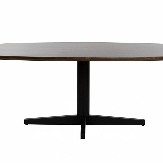 Brooz Eetkamertafel 240 cm – Deens ovaal met zwarte poot | Mango Brown Walnut