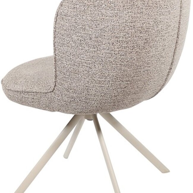 Brooz Kate eetkamerstoel set van 2 – 360° draaibaar met off-white onderstel | Present Sand